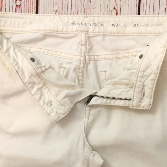Calvin Klein Jeans White Stretchy 30X32 - Picture 5 of 10